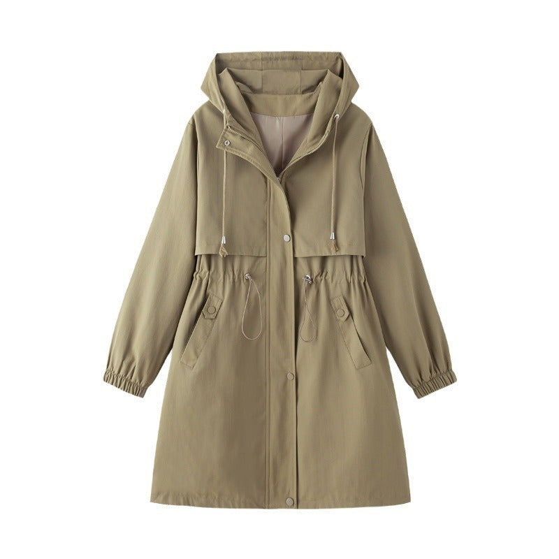 Casual Women's Hooded Fashion Mid-length Coat