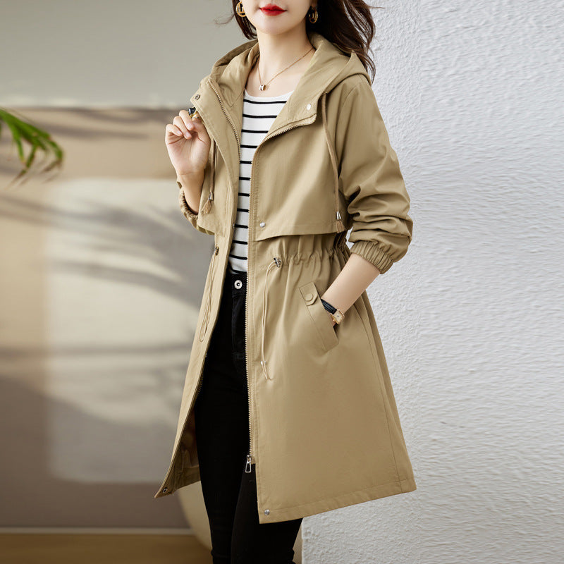 Casual Women's Hooded Fashion Mid-length Coat