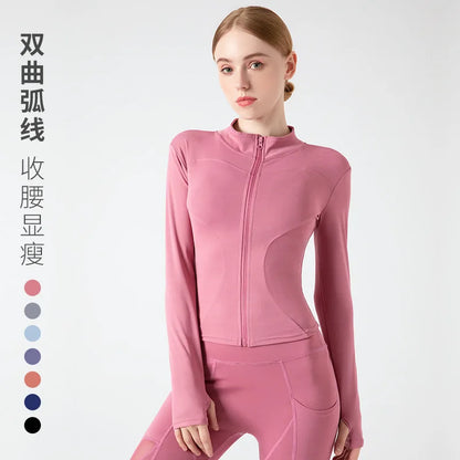 Jackets for Women Fit Coat Women Women Jacket Zippers Casual Wear Long Sleeve Tight Yoga Clothing Slimming Yoga Sports Jacket