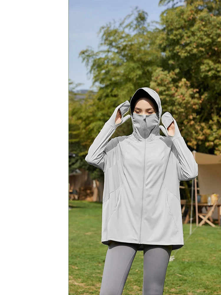 Running Sun Protective Clothing 2024 Women Fashion Slim Fit Jackets Anti-UV Long Sleeve Yoga Coat for Outdoor Sportswear Summer