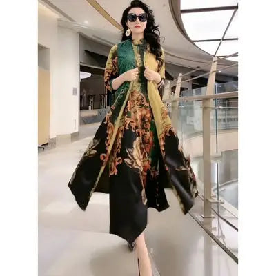 Oversize 5XL Dresses Female Two-Piece Suit 2023 New Spring Summer Dress Female Fashion Elegant Loose Print Mother Suit Dresses