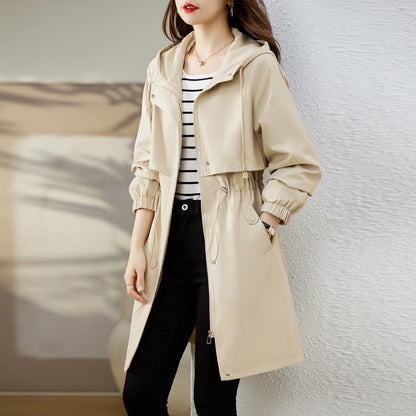 Casual Women's Hooded Fashion Mid-length Coat