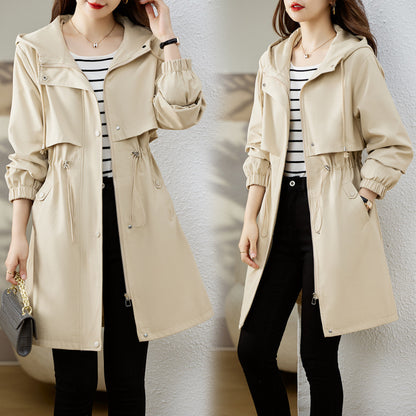 Casual Women's Hooded Fashion Mid-length Coat