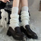 Y2K Winter Leg Warmers Women Girl Solid Color Wool Knitted Long Sock Soft Comfortable Warm Cotton Stockings Fashion Accessories