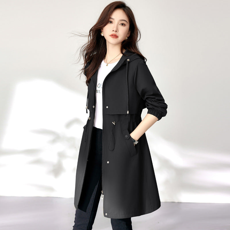 Casual Women's Hooded Fashion Mid-length Coat