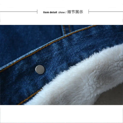 Denim Coats Women 2023 Autumn Winter New Thicke Cowboy Jacket Denim Coat Loose Female Jeans Streetwear Outerwear