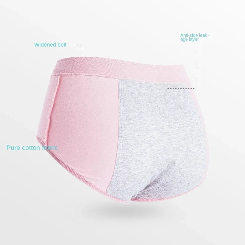 High-Waisted Oversized Physiological Cotton Underwear WOMEN'S Menstrual Leakproof Safety Sanitary Pants