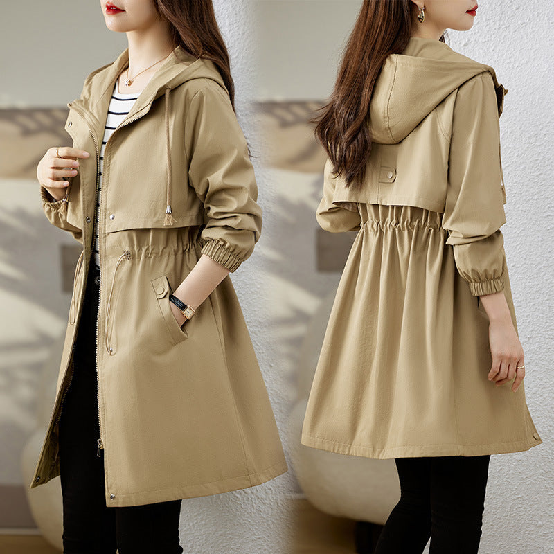 Casual Women's Hooded Fashion Mid-length Coat