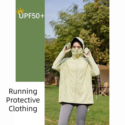 Running Sun Protective Clothing 2024 Women Fashion Slim Fit Jackets Anti-UV Long Sleeve Yoga Coat for Outdoor Sportswear Summer