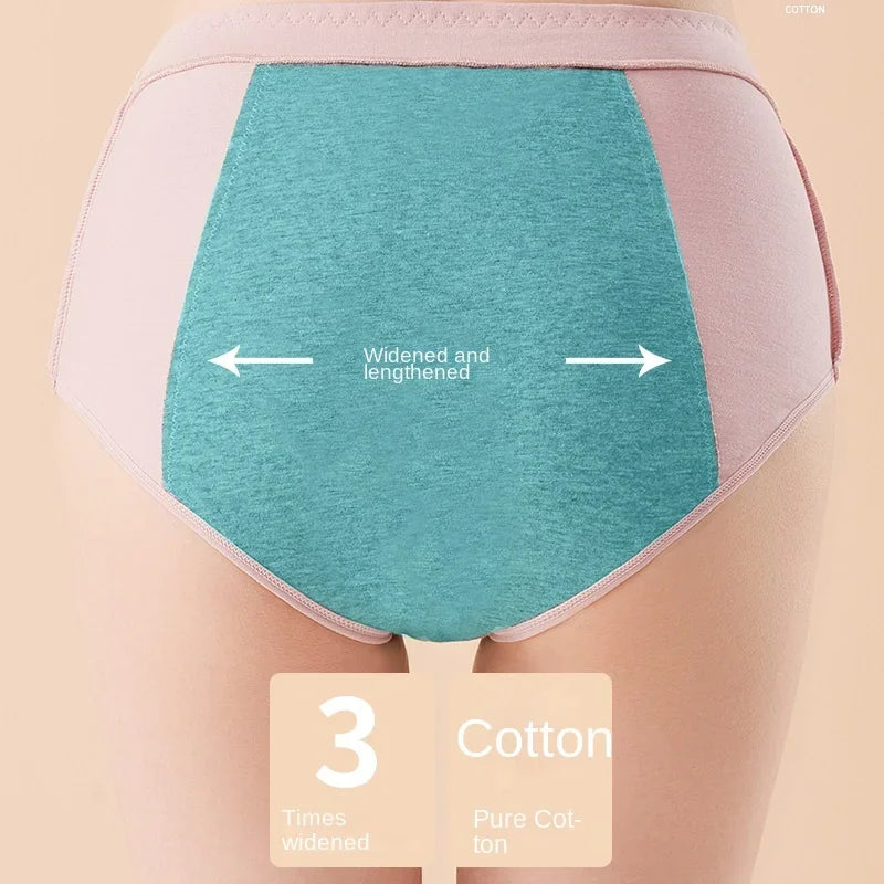 High-Waisted Oversized Physiological Cotton Underwear WOMEN'S Menstrual Leakproof Safety Sanitary Pants